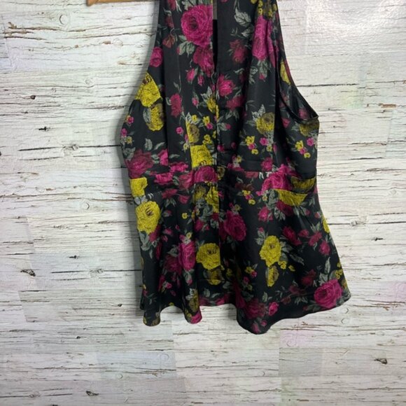 Torrid Floral Tank Top - Black, Pink, Yellow - Picture 8 of 8